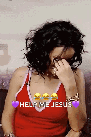Woman In Red Tank Top Covering Face Help Me Jesus GIF