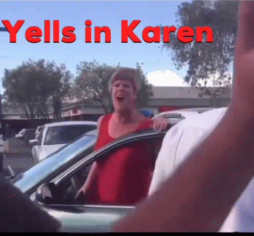 Woman in Red Tank Top Yells Karen Driving