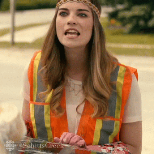 Woman in Safety Vest and Headband