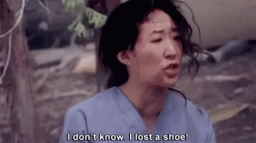 Woman in Scrubs Talking About Losing a Shoe in TV Scene
