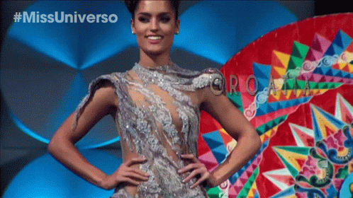 Woman In Silver Dress Miss Universo GIF