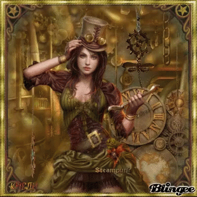 Woman in Steampunk Outfit