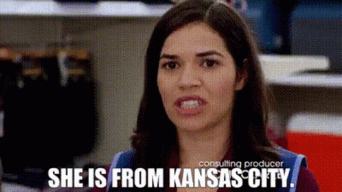 Woman in Store Saying She Is From Kansas City