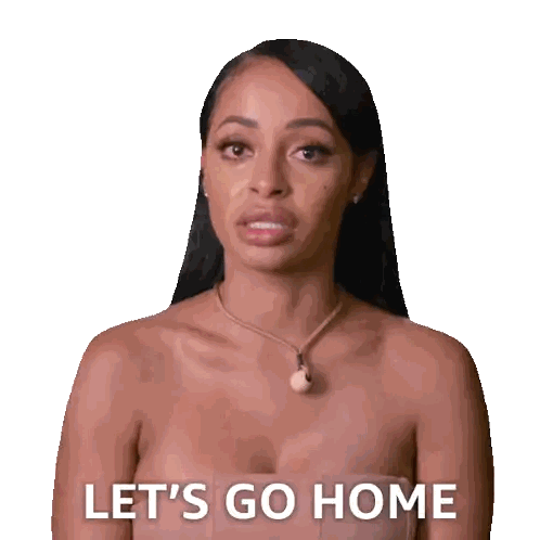 Woman in Strapless Dress Saying Let's Go Home