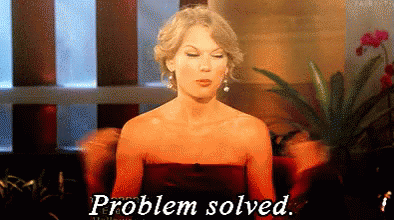 Woman In Strapless Dress Saying Problem Solved GIF