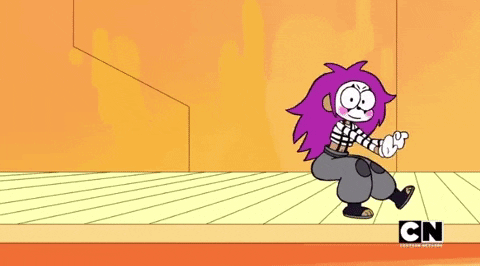 Woman In Striped Shirt And Red Scarf Making Funny Face GIF
