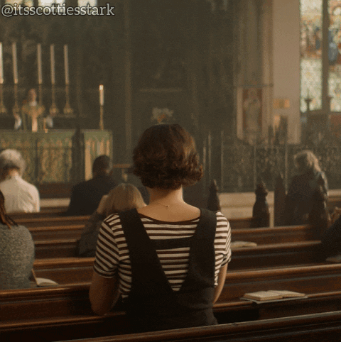 Woman In Striped Shirt Church @Itsscottiesstark GIF