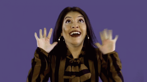 Woman in Striped Shirt Making Funny Face