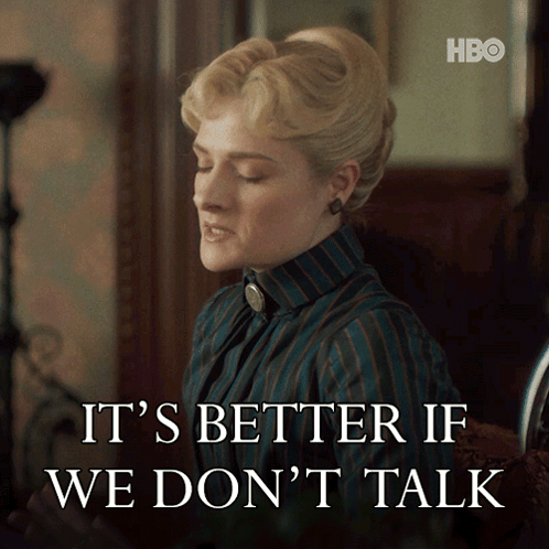 Woman in Striped Shirt Saying Don't Talk