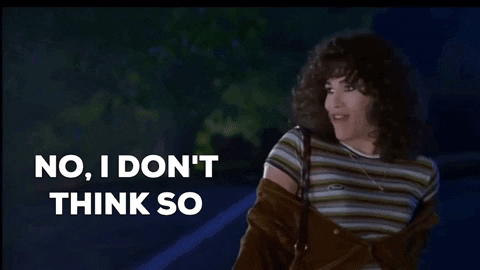 Woman In Striped Shirt Saying No GIF