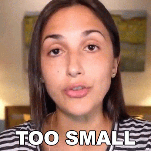 Woman in Striped Shirt Says Too Small