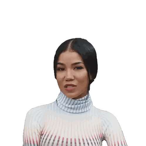 Woman in Striped Turtleneck Looking