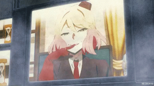 Woman in Suit and Tie Watching TV