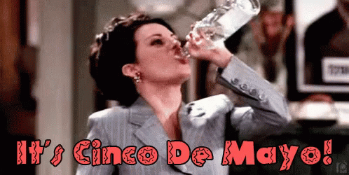 Woman in Suit Drinking Glass Cinco De Mayo