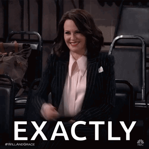Woman In Suit Saying Exactly GIF