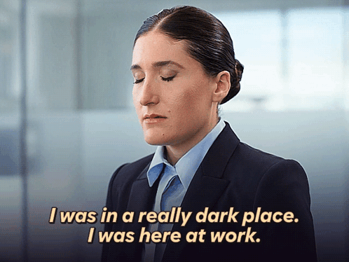 Woman in Suit Says Dark Place
