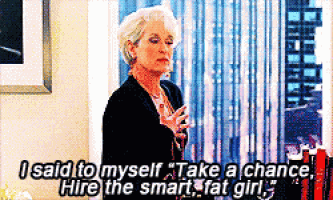 Woman in Suit Says I Said to Myself Take a Chance Hire the Smart Fat Girl