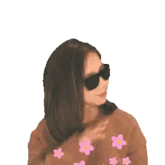 Woman in Sunglasses and Pink Flower Sweater