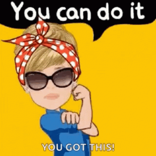 Woman in Sunglasses Flexing You Can Do It