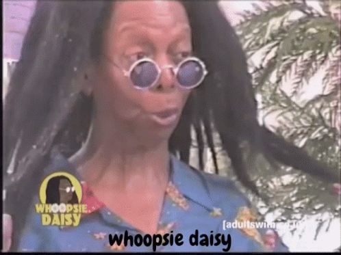 Woman in Sunglasses Saying Whoopie Daisy
