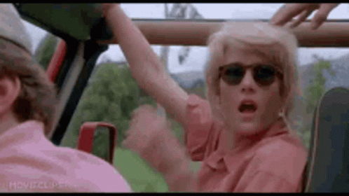 Woman In Sunglasses Sitting In Car With Man GIF