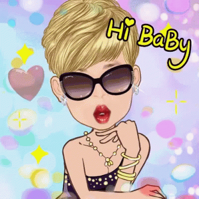 Woman in Sunglasses With Heart Saying Hi Baby