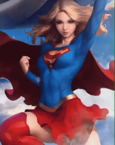 Woman in Supergirl Costume Flying