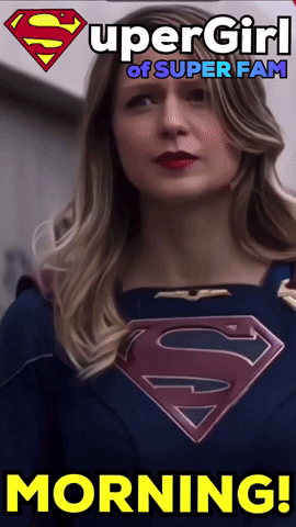 Woman In Supergirl Costume Saying Morning GIF