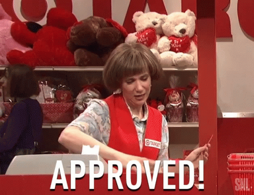 Woman In Target Vest Holding Pencil GIF