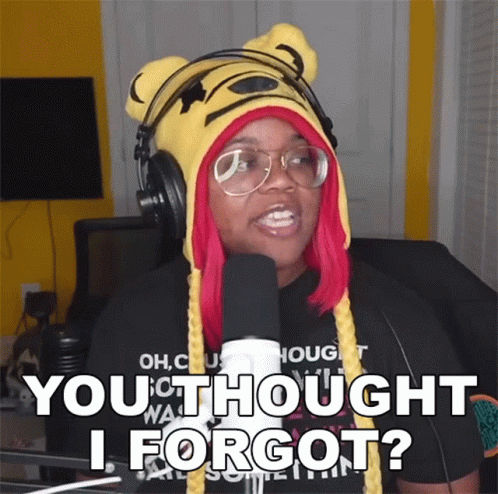 Woman In Tiger Hat And Headphones Says You Thought I Forgot GIF