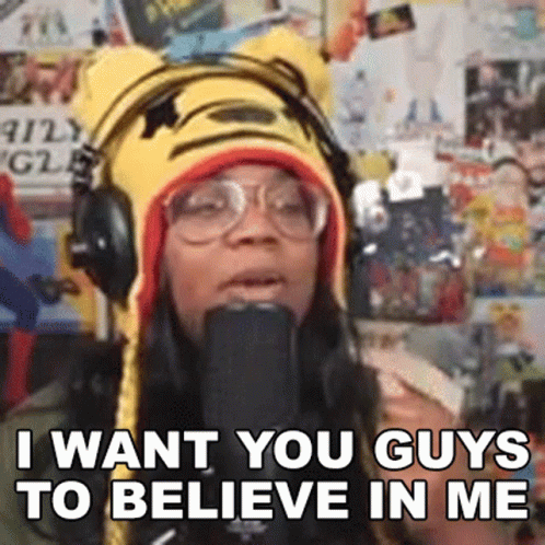 Woman in Tigger Hat and Headphones Holding Banana Into Microphone