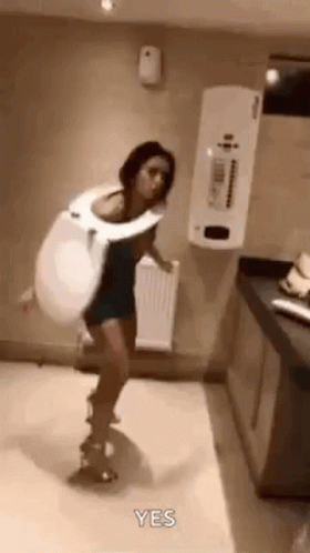 Woman in Toilet Seat Costume