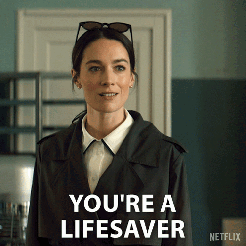 Woman in Trench Coat Says You're a Lifesaver