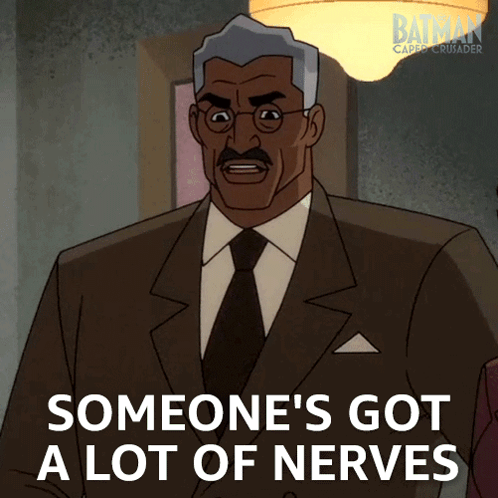 Woman in Turtleneck Saying The Nerve
