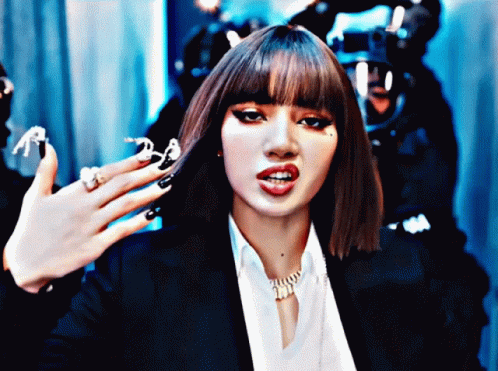 Woman In Tuxedo With Twice Necklace GIF