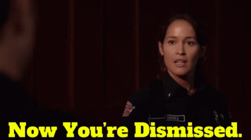 Woman in Uniform Saying Now You're Dismissed