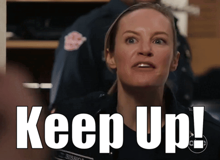 Woman in Uniform Says Keep Up