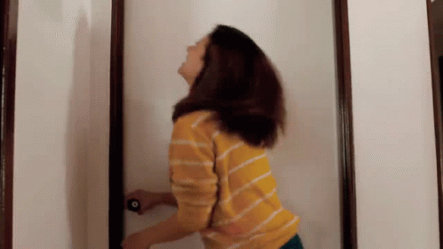 Woman In Urgent Using Comfort Room GIF