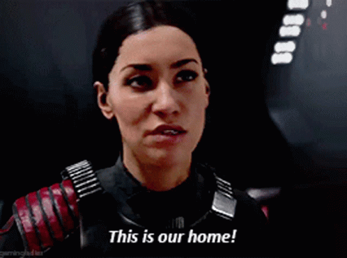 Woman in Video Game Saying This Is Our Home