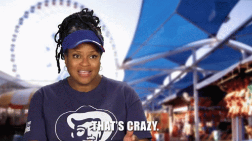 Woman In Visor And Shirt That's Crazy GIF