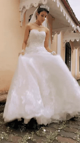 Woman in Wedding Dress and Tiara