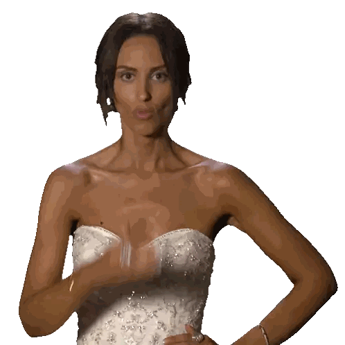 Woman in Wedding Dress Surprised