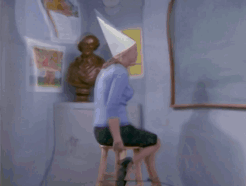 Woman in White Cone Hat Saying Ecru