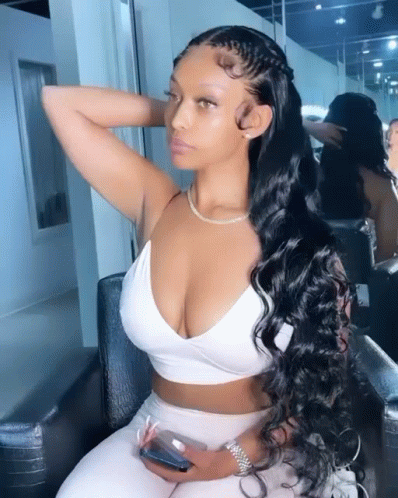 Woman in White Crop Top Hand on Head