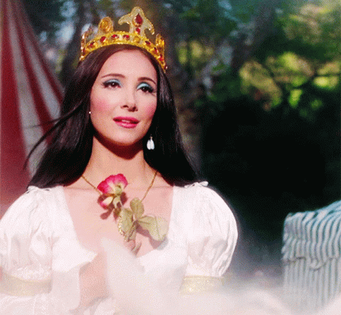 Woman In White Dress And Crown GIF