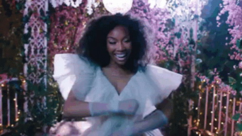 Woman In White Dress And Gloves Dancing GIF