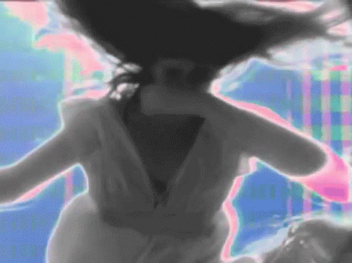 Woman in White Dress Dancing with Hair Flying
