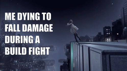 Woman in White Dress Saying Me Dying to Fall Damage During Build Fight