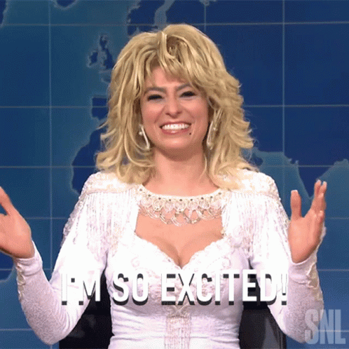 Woman in White Dress Says I'm So Excited SNL