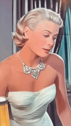 Woman in White Dress With Diamond Necklace